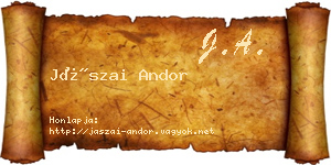 Jászai Andor névjegykártya