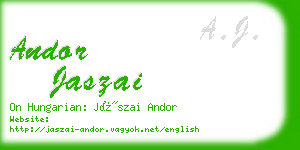 andor jaszai business card
